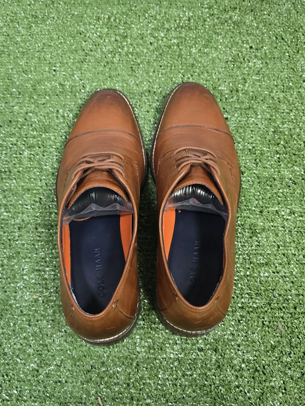 Cole Haan Lenox Hill Cap Toe Oxford Polished Leather British Brown Size 8.5